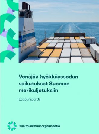 PDF:n kansikuva Venäjän hyökkäyssodan vaikutukset Suomen merikuljetuksiin