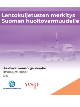 PDF:n kansikuva Lentokuljetusten merkitys Suomen huoltovarmuudelle