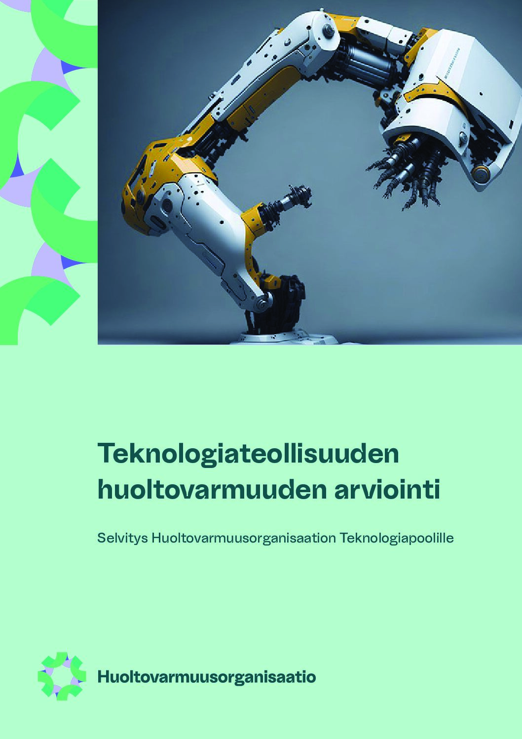 PDF:n kansikuva Teknologiateollisuuden huoltovarmuuden arviointi